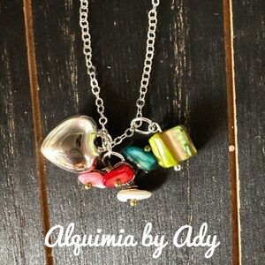 Alquimia by Ady Silver and Multicolor Charm Necklace